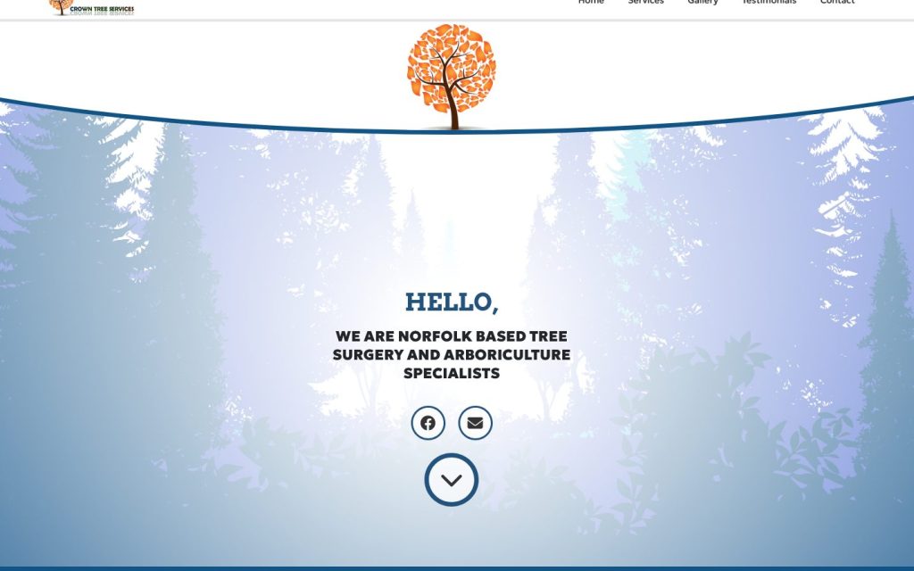 Crown Tree Services home page before the makeover