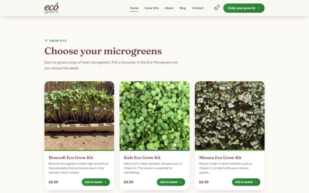 Eco Greens grow kits