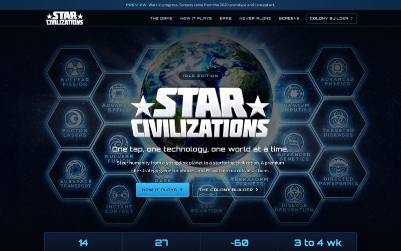 Star Civilizations idle edition page