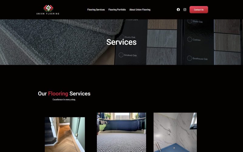 Union Flooring services before the redesign