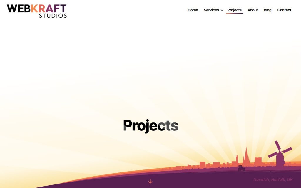 webkraftstudios.com Projects page before