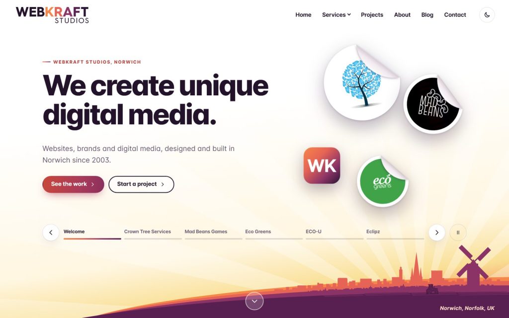 webkraftstudios.com home page now