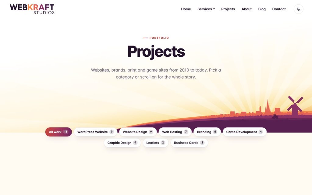 webkraftstudios.com Projects page now